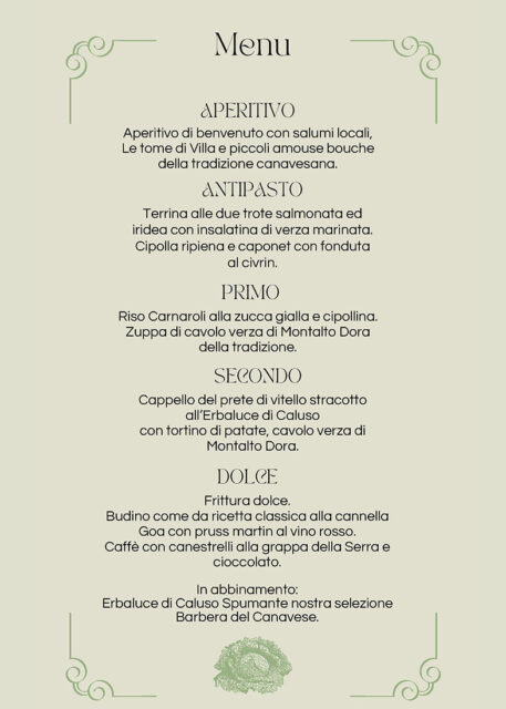 Menu cena di Gala